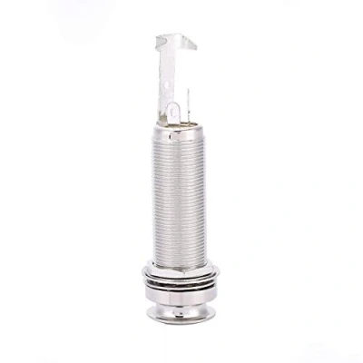 Imagen de Endpin Jack para Guitarra, Cobre Mono End Pin Socket 6306 Guitarra Eléctrica Ukulele Pickup(Plata)