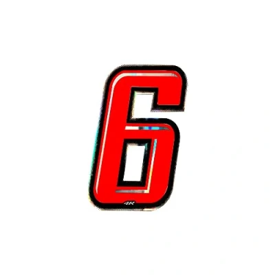 Imagen de 4R Quattroerre.it 13266 Número Racing 6, Rojo, 10 x cm
