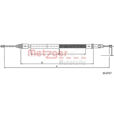 Imagen de METZGER 10.4737 Cable de Freno Mano Atrás izquierda, derecha, derecha 1495/1275 COFLE PEUGEOT: Expert II Tepee, CITROËN: Jumpy Furgón