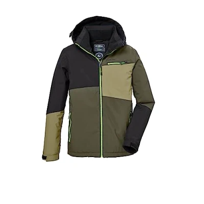 Imagen de killtec Niño Chaqueta funcional con capucha y paranieves/chaqueta de exterior impermeable KOW 161 BYS JCKT, dark olive, 152, 40917 000