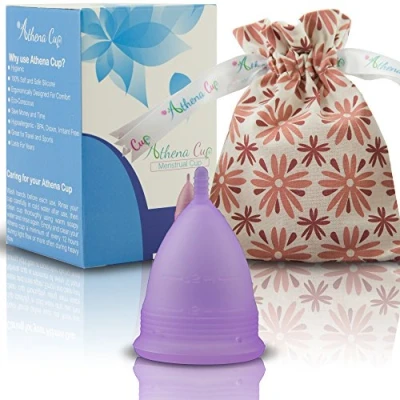 Imagen de Athena copa menstrual La más recomendada Incluye una bolsa de regalo Talla 2, Violeta transparente ¡Ausencia pérdidas garantizada!