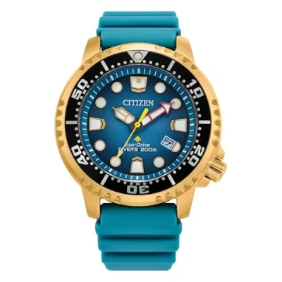Imagen de Citizen Eco Drive Promaster Reloj de buceo para hombre con esfera turquesa BN0162 02X, Blanco, Casual