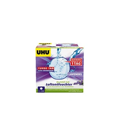 Imagen de UHU Ambiance Pastillas de recambio para deshumidificador, combate la humedad y el moho en las habitaciones, 2 x 100 g, con aroma a lavanda, multicolor estándar