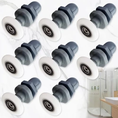 Imagen de 8 Piezas Rodamiento Mampara Ducha 25 Mm, Ruedas para Puerta Corredera de Cristal Baño, Adecuado Puertas Vidrio Con Un Grosor Aproximadamente 4 6 mm