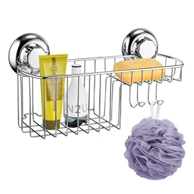 Imagen de MaxHold Sistema de vacío Rectangular Cesta la Ducha Caddie Multi Funcional No perforar Acero Inoxidable Nunca Moho Almacenamiento Cocina&amp;baño