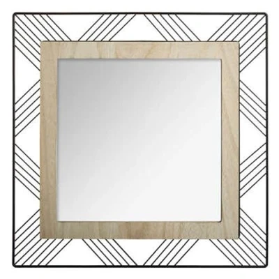 Imagen de WELL HOME Espejo cuadrado de metal y madera L. 45.5 x D. 2 H. cm