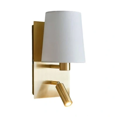 Imagen de Aplique de pared Lindby Aiden, blanco, latón, brazo lectura LED