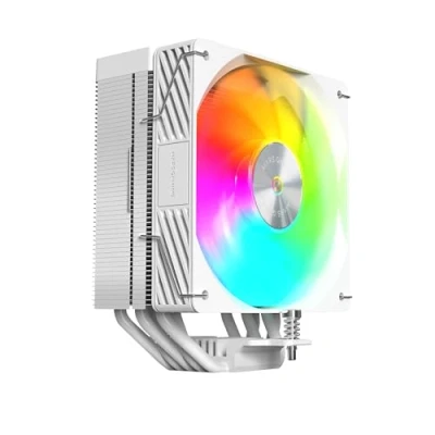 Imagen de Mars Gaming MCPU X5ARGB, Disipador CPU 280W TDP, 5x Heatpipes HCT Nueva Generación, Ventilador PWM SI Extreme Silent ARGB 120mm, Núcleo de Cobre Hiperbalanceado, Compatibilidad Universal, Blanco