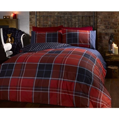 Imagen de Argyle Funda de edredón para Cama Matrimonio, Rojo, Matrimonio
