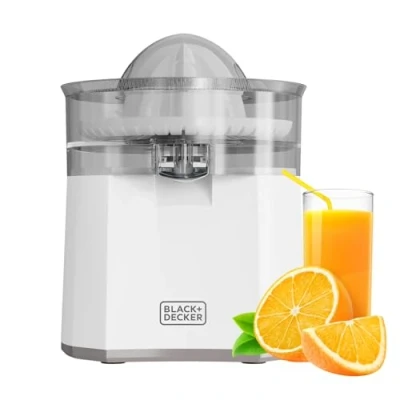 Imagen de Black+Decker Exprimidor Citrus BXCJ40E 40W Vertido Continuo Piña grande Sistema Antigoteo de Acero Inoxidable Rotación bidireccional Libre BPA Antipolvo Base Antideslizante