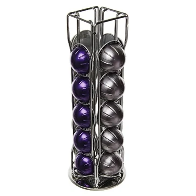 Imagen de NESPRESSO VERTUO ESPRESSO ALTISSIO Soporte para cápsulas de café 4 filas con base giratoria 360, color plateado