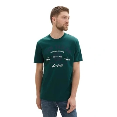 Imagen de TOM Tailor MIT LOGO Camiseta estampada, Hombre, Talla: 3XL, Deep green lake