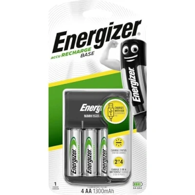 Imagen de Cargador de batería Base USB básico. Energizer Recharge. Versátil, baterías Recargables AAA y AA Incluye 2 Incluidas. Carga en 12 Horas