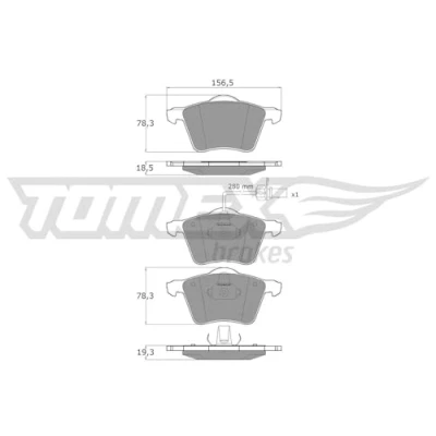 Imagen de TOMEX brakes TX 13 58 Juego de pastillas freno Eje delantero con contacto avisador desgaste SEAT: Alhambra I, VOLKSWAGEN: Sharan I