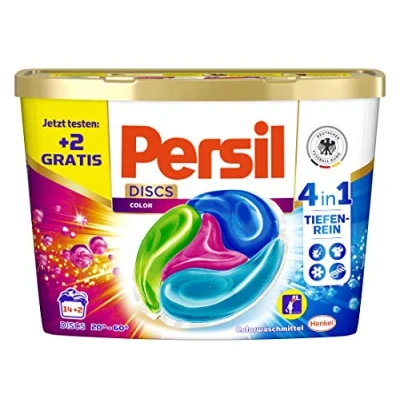 Imagen de Persil Discos de color 4 en 1 (16 lavados), detergente con tecnología limpieza profunda Plus y frescor duradero, para colores brillantes.