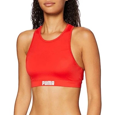 Imagen de Puma Racerback SWIM Top de bikini, Mujer, Talla: Small, Red