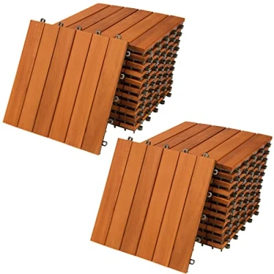 Imagen de Casaria 22x Baldosas de Madera Acacia 30x30cm 2m² Certificado FSC® Losetas Jardín Terraza Balcón
