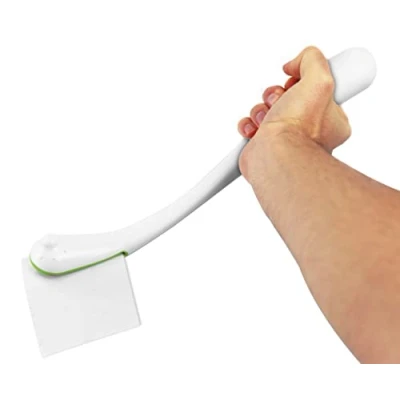 Imagen de KMINA Ayuda para el Inodoro, Brazo Extensor Limpiarse Trasero de 32 cm, Bottom Wiper, Pinza Papel Higiénico y Toallitas, Movilidad Reducida, Limpiador Inferior Mango Largo.