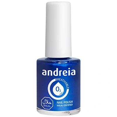 Imagen de Andreia Vernis Halal Esmalte de Uñas Vegano, Permeable y Transpirable que cumple con los requisitos Color B13 Azul