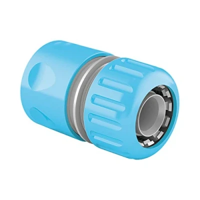 Imagen de Conector rápido Cellfast: elementos de sujeción acero inoxidable IDEAL™ flow 1», conexión 2 extremos manguera, plástico ABS, 57 027, gris
