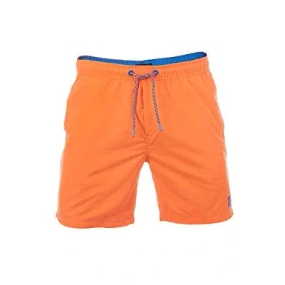 Imagen de riverso RIVDavid Bañador largo para hombre, corte regular, cintura elástica, color negro, azul, rojo, verde, naranja, S, M, L, XL, XXL, 3XL, 4XL, 5XL, Naranja brillante, 4XL