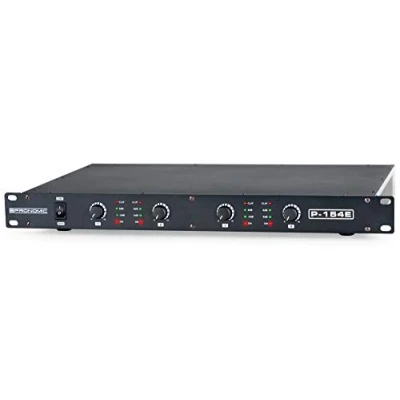 Imagen de Amplificador de Potencia Pronomic P 154E MKII audio 4 canales RMS/4 Ohm: 4x 150 vatios Especialmente adecuado para monitorización o estudio/HiFi 1RU Negro