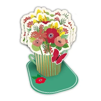 Imagen de Draeger Paris Tarjeta Pop Up, de felicitación 3D con su sobre Ramo flores Amapolas formato 18 x 11,5 cm