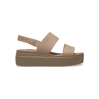Imagen de Crocs Brooklyn Low Wedge, Sandalia Mujer, Latte Mushroom, 41/42 EU