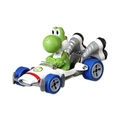 Imagen de Hot Wheels Mario Kart, Yoshi, Vehiculos, Coche de Juguete, Color Surtido