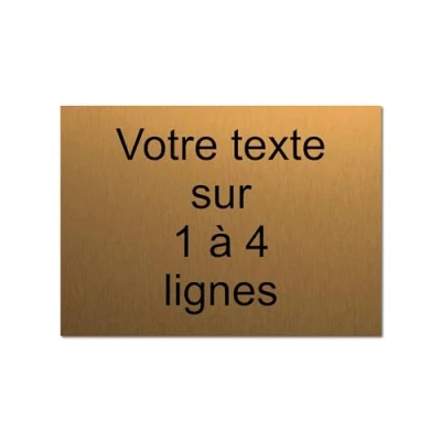 Imagen de Placa grabada personalizada de 1 a 4 líneas 19,5 x 14 cm autoadhesiva Oro Cepillado