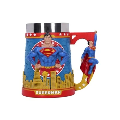 Imagen de Nemesis Now Taza de cerveza Superman, diseño exclusivo, fundida en la mejor resina, pintada a mano por expertos, inserto extraíble
