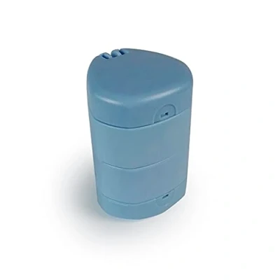 Imagen de Pastiller, Cortador o divisor, triturador de comprimidos, medicamentos, pastillas, con contenedor, Celeste y blanco, Mobiclinic