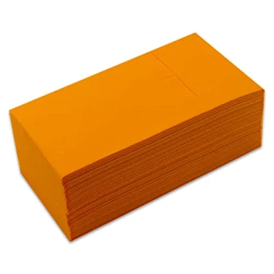Imagen de Servilletas Kanguro, Formato 30x40, Pliege 1/6, Material Airlaid, Pocket, 1 capa, color Naranja (paquetes de 40 servilletas)