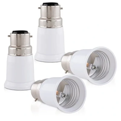 Imagen de kwmobile 4x Casquillos de lámpara Adaptador conversor montura B22 a casquillo E27 Zócalos para lámparas LED halógenas y ahorro