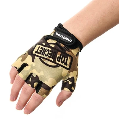 Imagen de meteor Guantes de Ciclismo niñas y niños Bicicleta para Infantil MTB BMX Carretera Montaña sin Dedos (JRS 6,5 7cm, Moro)