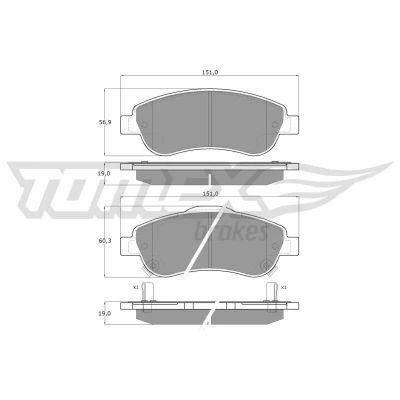 Imagen de TOMEX brakes TX 15 70 Juego de pastillas freno Eje delantero con avisador acústico desgaste HONDA: CR V 3, 4