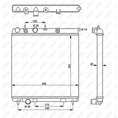 Imagen de NRF 53837 Radiador, refrigeración del motor Aluminio 398 380 23 Aletas unidas mecánicamente PEUGEOT: 207 Hatchback, 208 I Hatchback