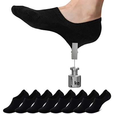 Imagen de Falechay Calcetines Invisibles Tobilleros Mujer hombre 8 Pares Negro 35 38