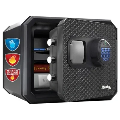 Imagen de Master Lock Caja Fuerte Resistente al Agua e ignífuga certificada, 23 L, 417 x 348 478 mm, con combinación Digital Teclado retroiluminado, para Uso doméstico y Profesional, 22L