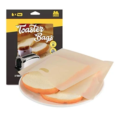 Imagen de ilauke 12 bolsas para tostadora, reutilizables tostadas, antiadherentes empacar pan sándwich pizza bolsillos microondas horno parrilla