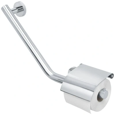 Imagen de Tiger Boston Comfort &amp; Safety Asidero baño con portarrollos tapa izquierdo Acero inoxidable pulido