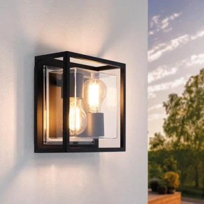 Imagen de Ledvion Lámpara aplique LED de Moderno y Negro, Conexión E27, IP44, luz exterior, iluminación jardín, fachadas, pared