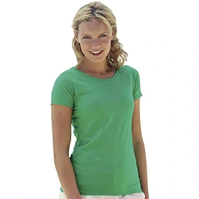 Imagen de Camiseta de Fruit of the Loom para mujer, ajustada, distintos colores, algodón, manga corta Verde Kelly Green XX Large