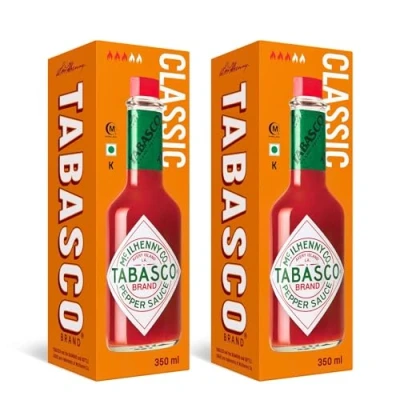 Imagen de TABASCO® Original Red Pepper Sauce 2 x 350ml es la opción más barata! elaborada sólo con tres ingredientes 100% naturales 3 años de maduración salsa chile picante botella cristal