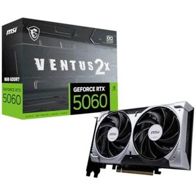 Imagen de MSI GeForce RTX™ 5060 8G Ventus 2X OC White, Tarjeta gráfica NVIDIA RTX 5060, GDDR7, 28 Gbps, PCI Gen 5, Negra