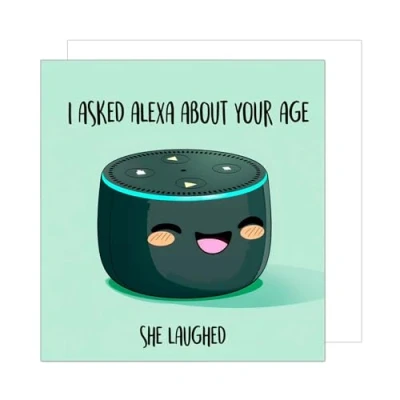 Imagen de Edition Seidel Tarjeta de cumpleaños cuadrada Premium con sobre. felicitación texto Feliz para esposa, marido, novio, novia, Alexa Humor (GQ252 SW024)