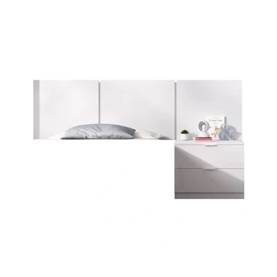 Imagen de DEKIT GRUPO RIMOBEL BITO Cabecero de tres plafones con mesita dos cajones BLANCO 96 x 157 34.2