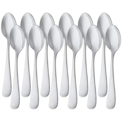 Imagen de Amazon Basics cucharillas de café acero inoxidable con borde redondeado, 12 Unidads, Plateado