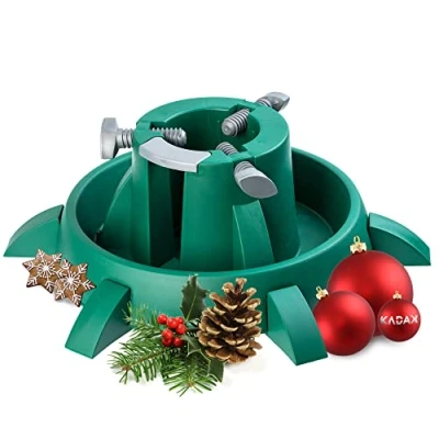 Imagen de KADAX soporte para árbol de Navidad con depósito agua, moderno plástico resistente árboles, varios tamaños, estable, verde (altura del hasta 3 m)
