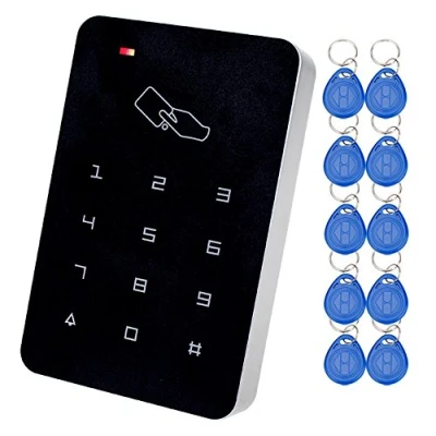 Imagen de LIBO 125 Khz Teclado de Control Acceso RFID Digital, Uso Una Sola Puerta, Soporte 1000 Usuarios, Incluyendo 10pcs TK4100 Em ID Keyfobs